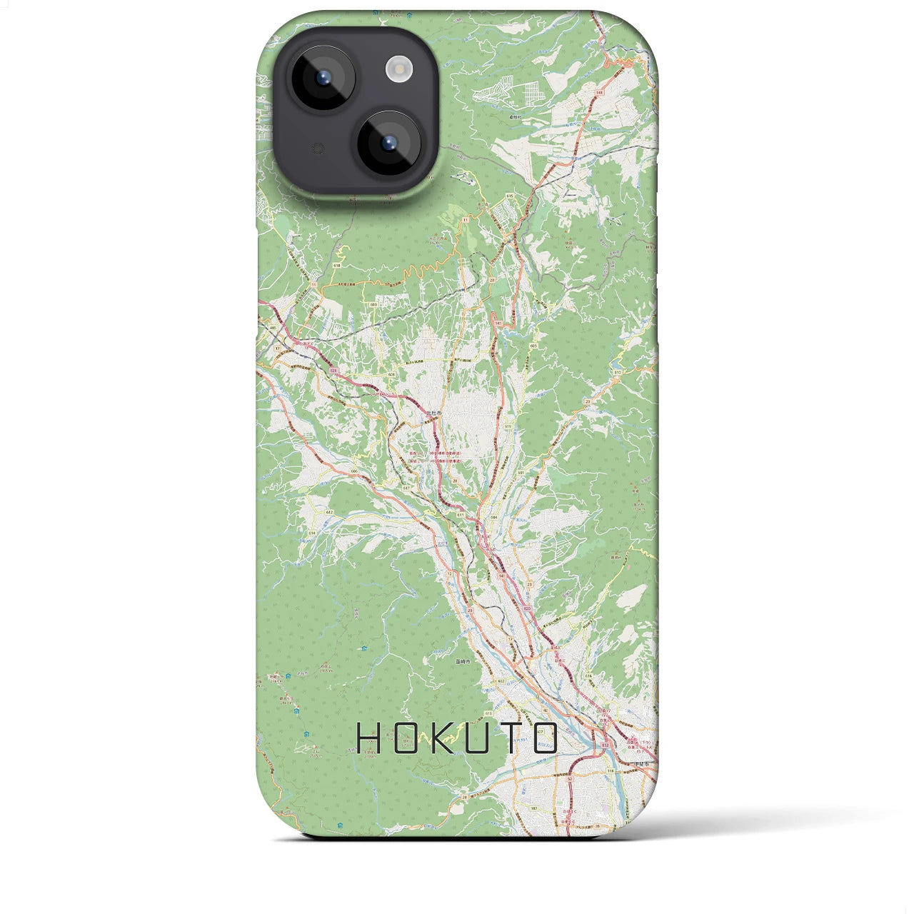 【北杜(山梨県)】地図柄iPhoneケース(バックカバータイプ)