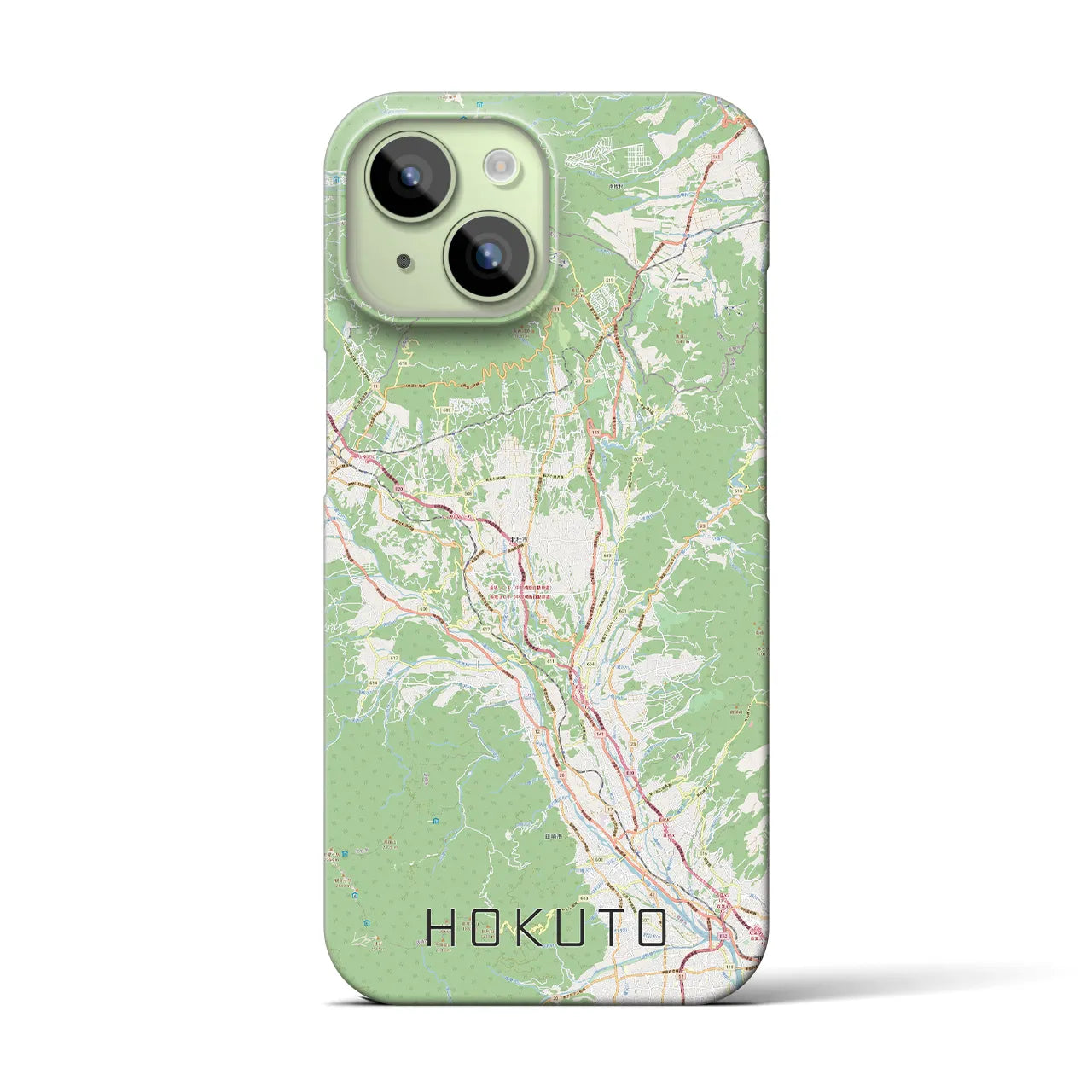 【北杜(山梨県)】地図柄iPhoneケース(バックカバータイプ)