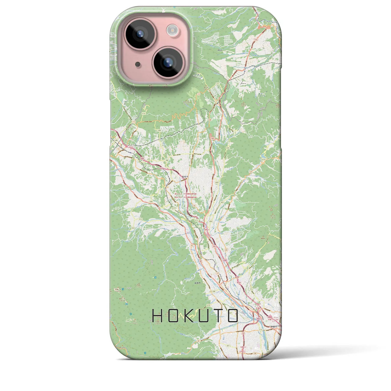 【北杜(山梨県)】地図柄iPhoneケース(バックカバータイプ)