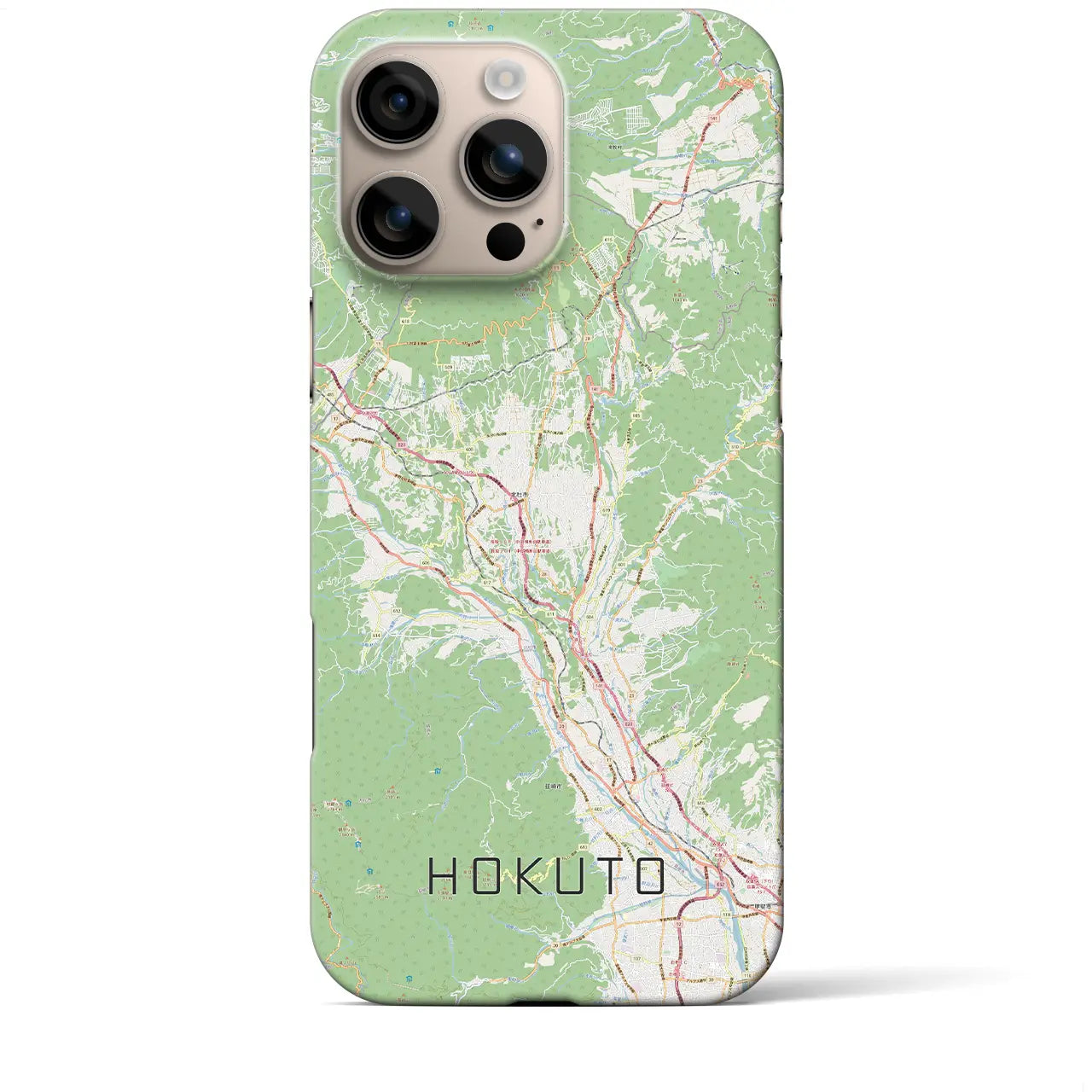 【北杜(山梨県)】地図柄iPhoneケース(バックカバータイプ)