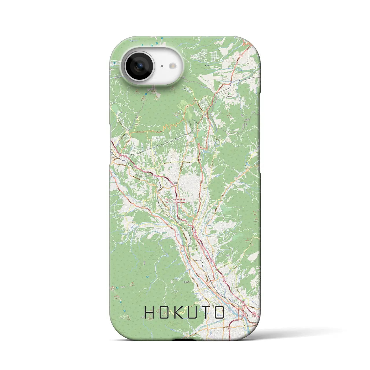 【北杜(山梨県)】地図柄iPhoneケース(バックカバータイプ)