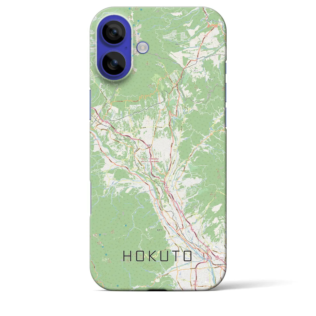【北杜(山梨県)】地図柄iPhoneケース(バックカバータイプ)