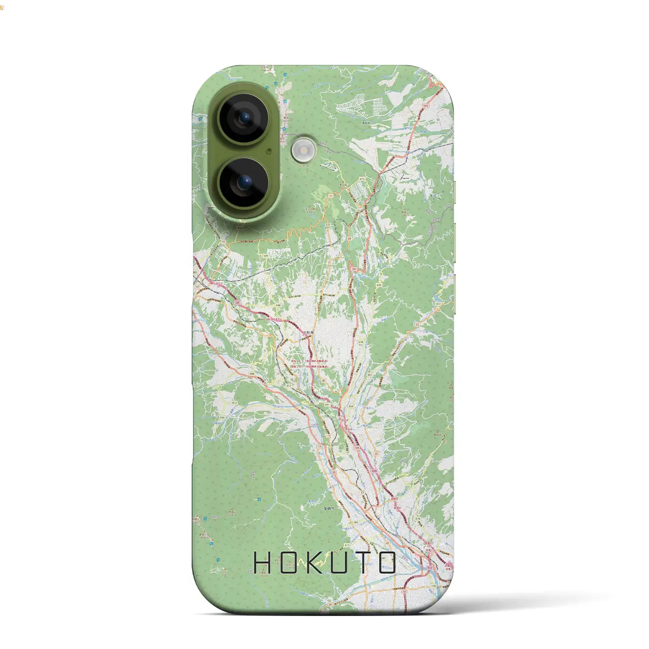 【北杜(山梨県)】地図柄iPhoneケース(バックカバータイプ)ブラック・iPhone 17 Pro Max 用