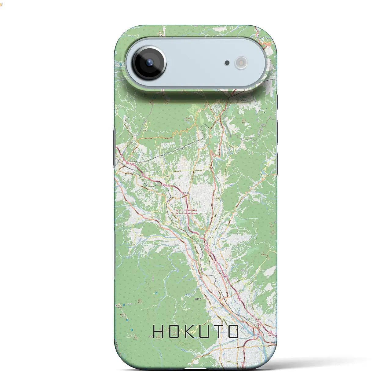 【北杜(山梨県)】地図柄iPhoneケース(バックカバータイプ)ブラック・iPhone 17 Pro Max 用