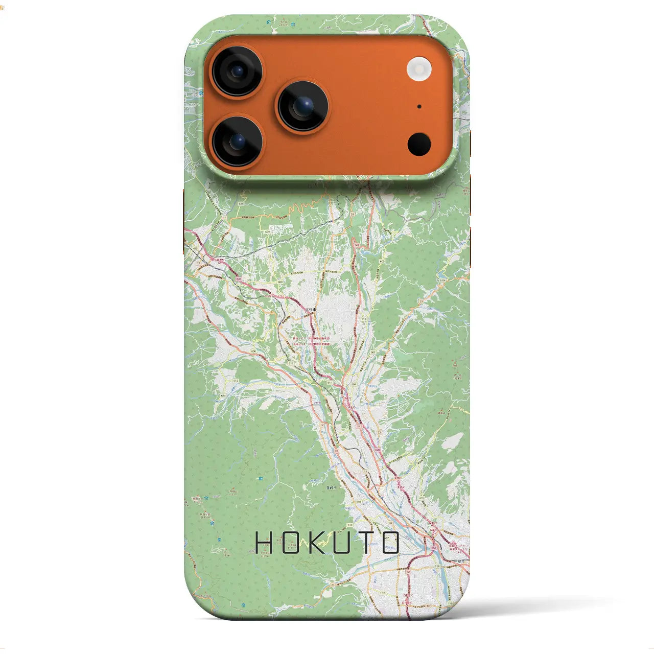 【北杜(山梨県)】地図柄iPhoneケース(バックカバータイプ)