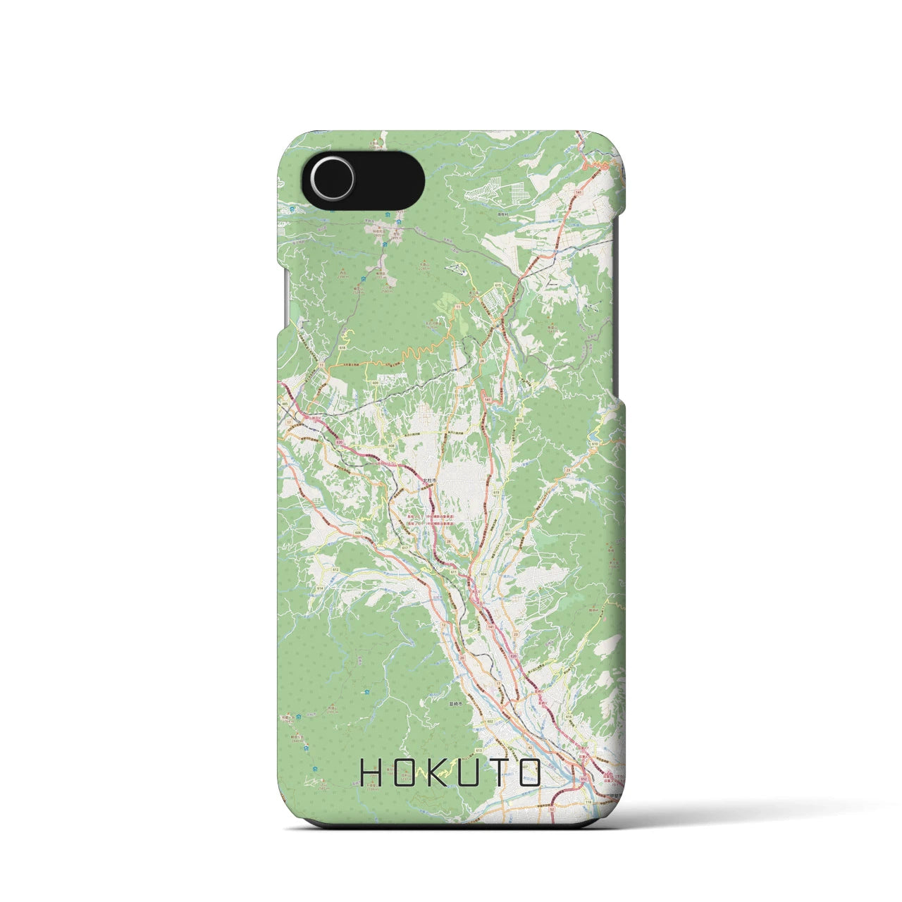 【北杜(山梨県)】地図柄iPhoneケース(バックカバータイプ)