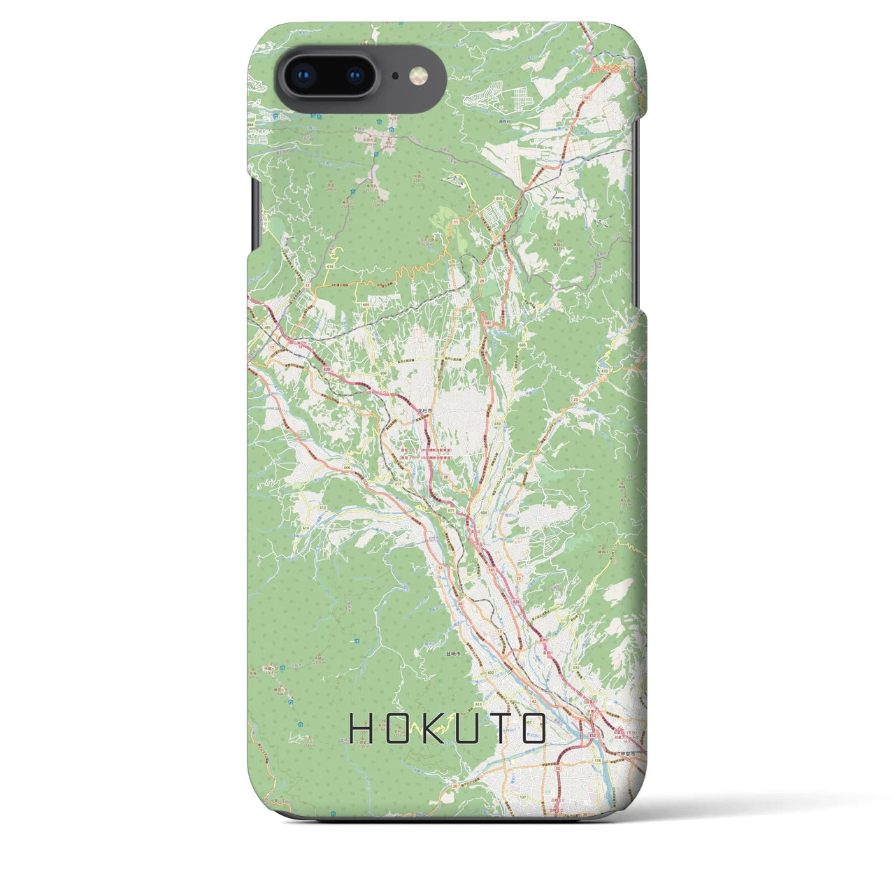 【北杜(山梨県)】地図柄iPhoneケース(バックカバータイプ)
