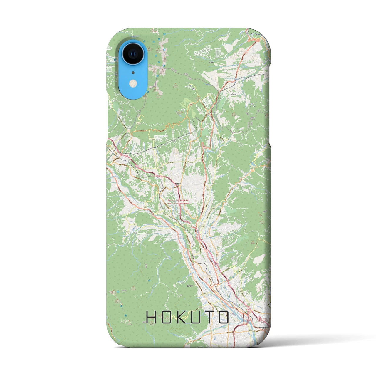 【北杜(山梨県)】地図柄iPhoneケース(バックカバータイプ)
