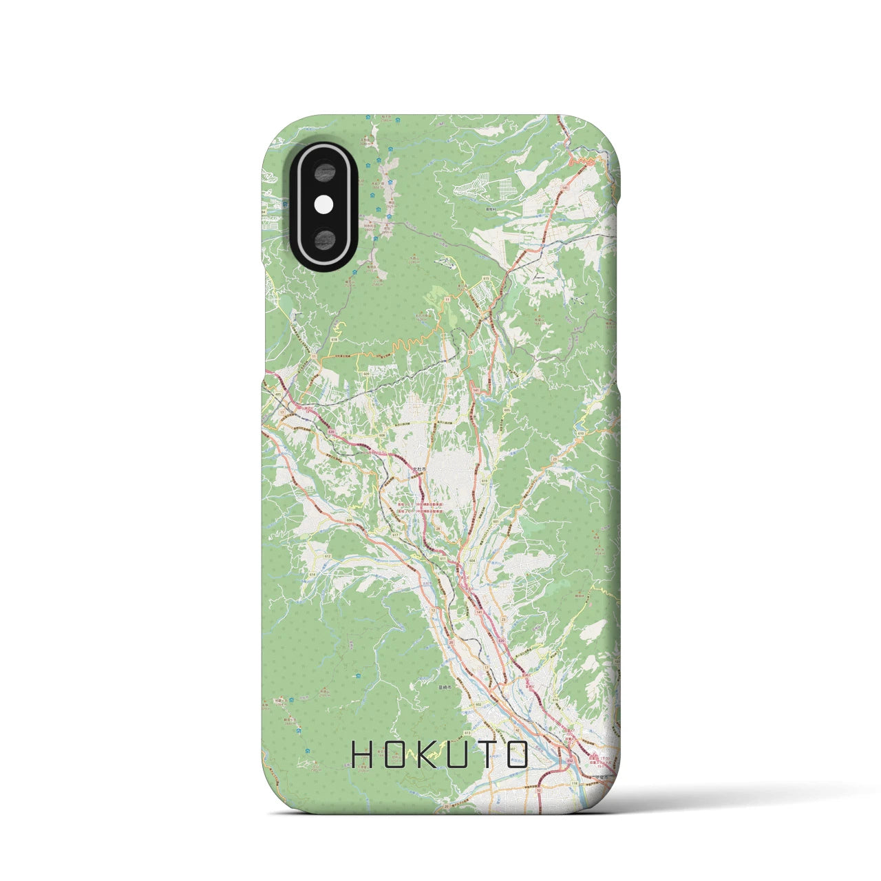 【北杜(山梨県)】地図柄iPhoneケース(バックカバータイプ)