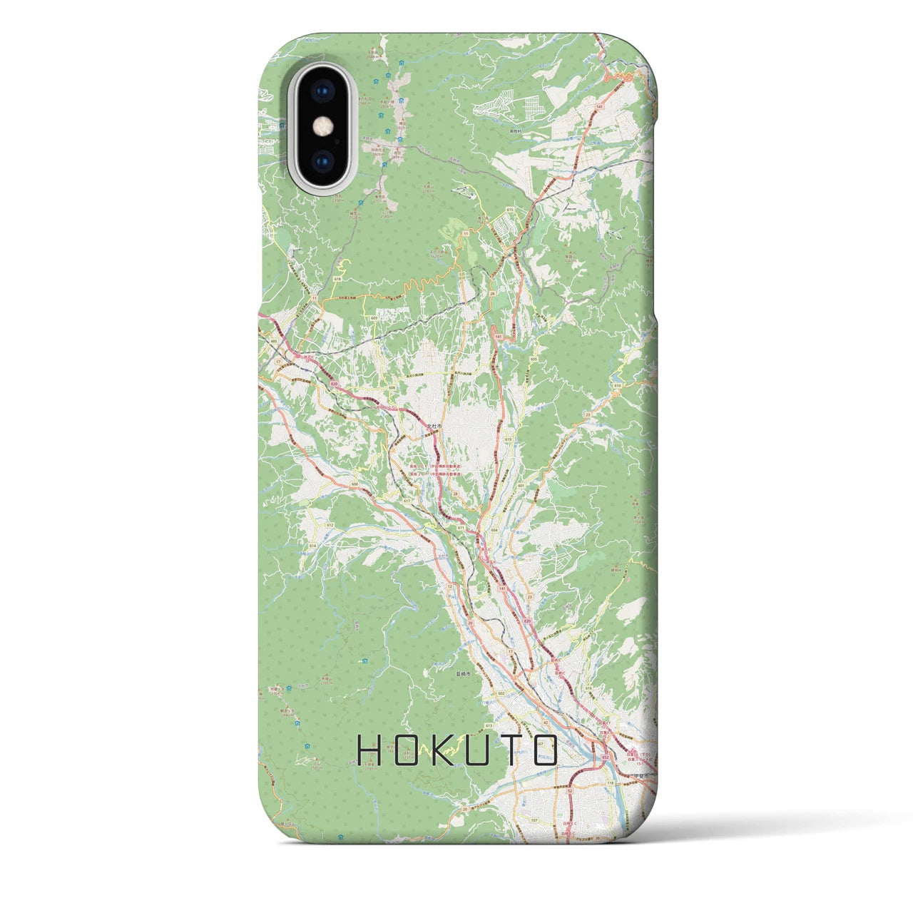 【北杜(山梨県)】地図柄iPhoneケース(バックカバータイプ)