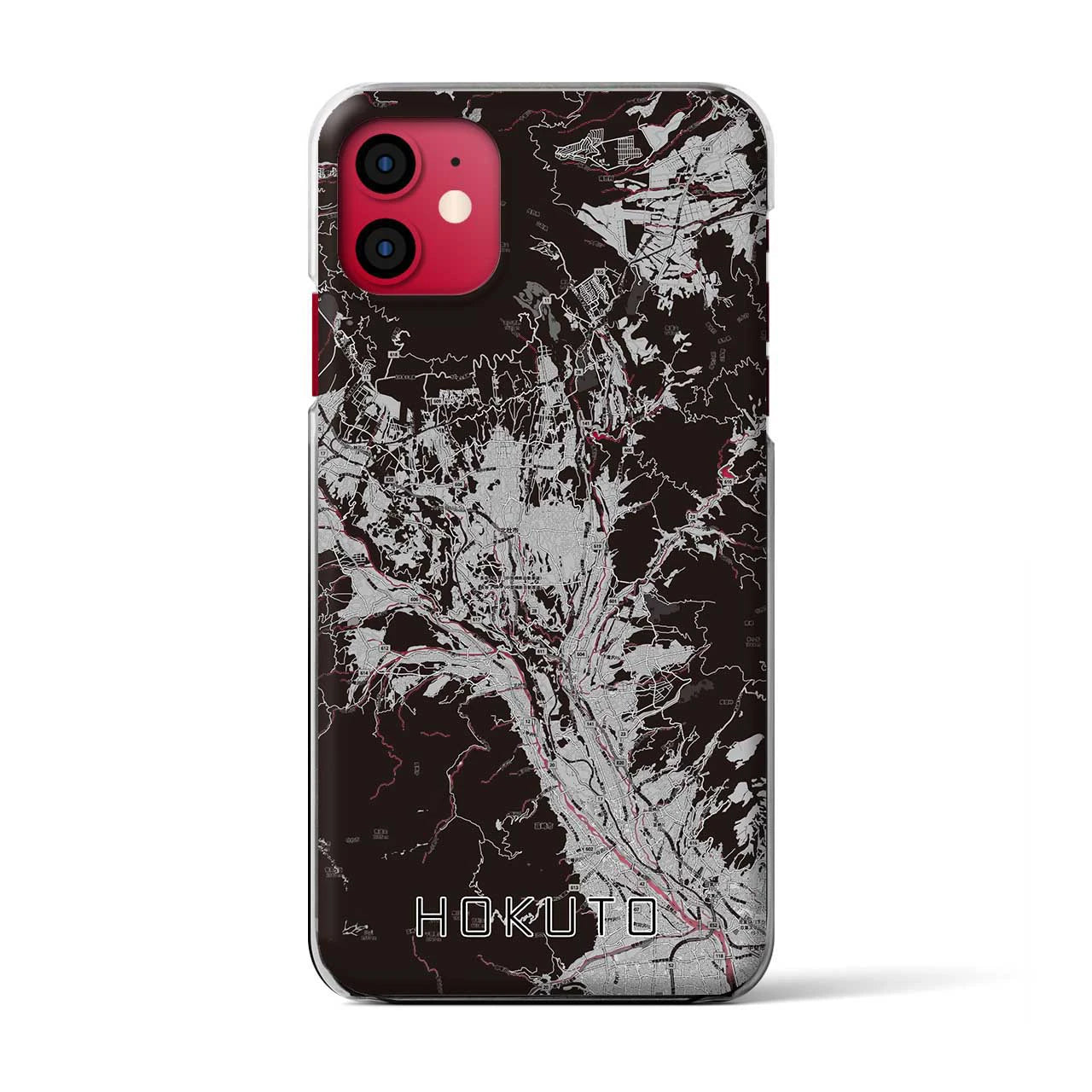 【北杜(山梨県)】地図柄iPhoneケース(クリアタイプ)