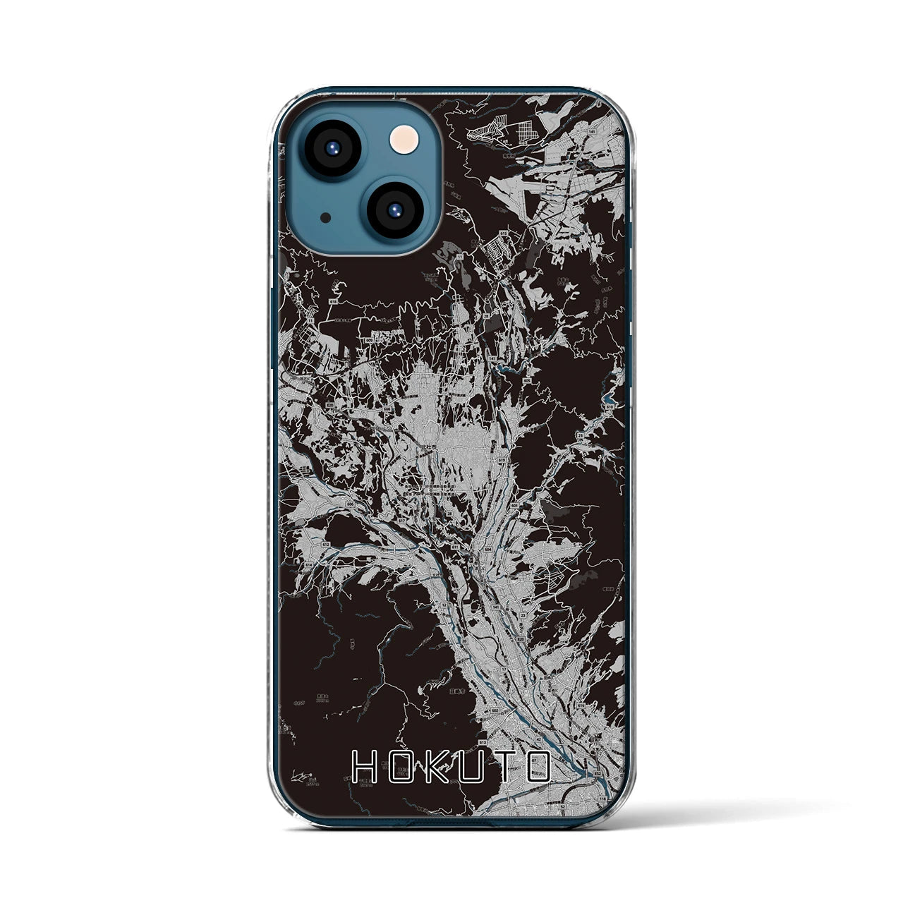 【北杜(山梨県)】地図柄iPhoneケース(クリアタイプ)