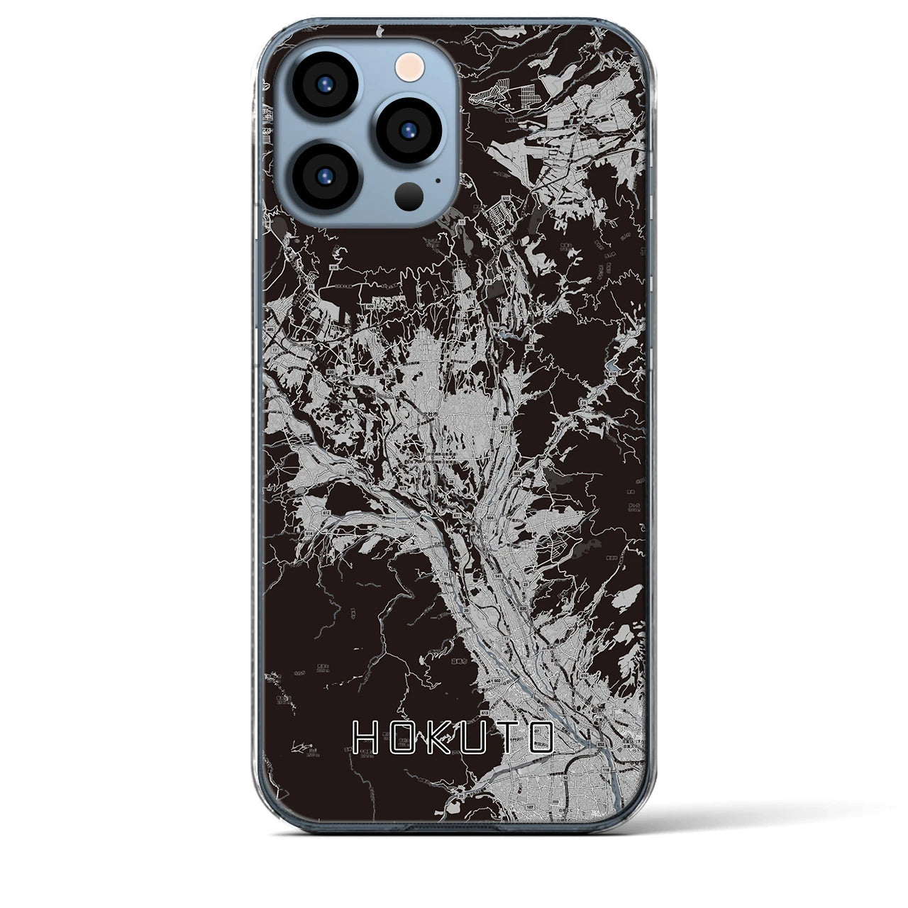 【北杜(山梨県)】地図柄iPhoneケース(クリアタイプ)