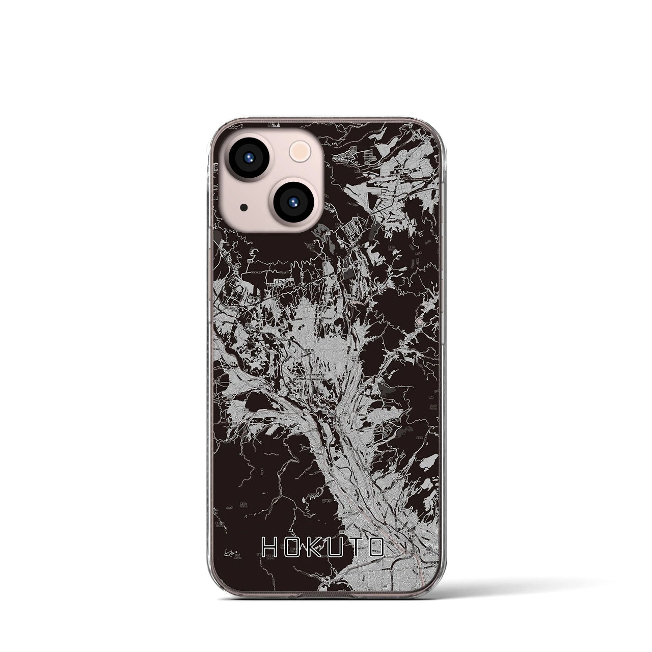 【北杜(山梨県)】地図柄iPhoneケース(クリアタイプ)