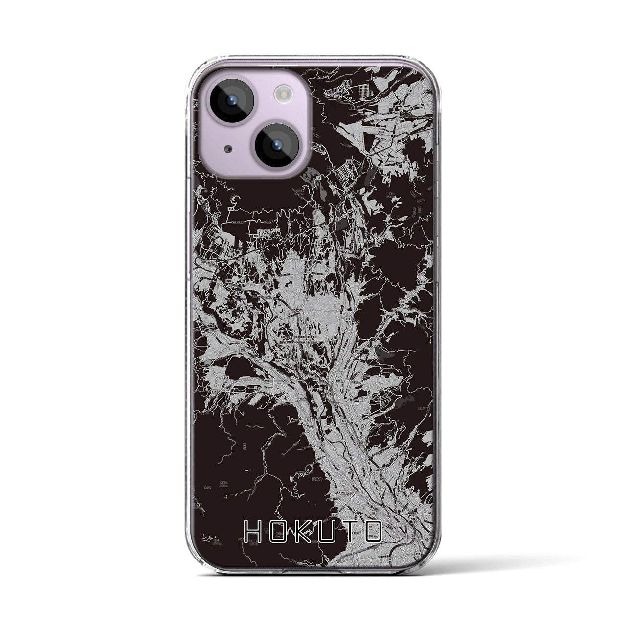 【北杜(山梨県)】地図柄iPhoneケース(クリアタイプ)