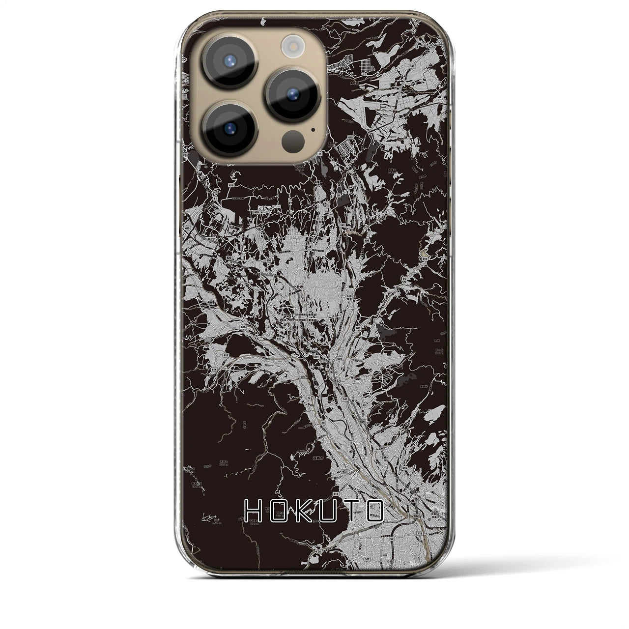 【北杜(山梨県)】地図柄iPhoneケース(クリアタイプ)