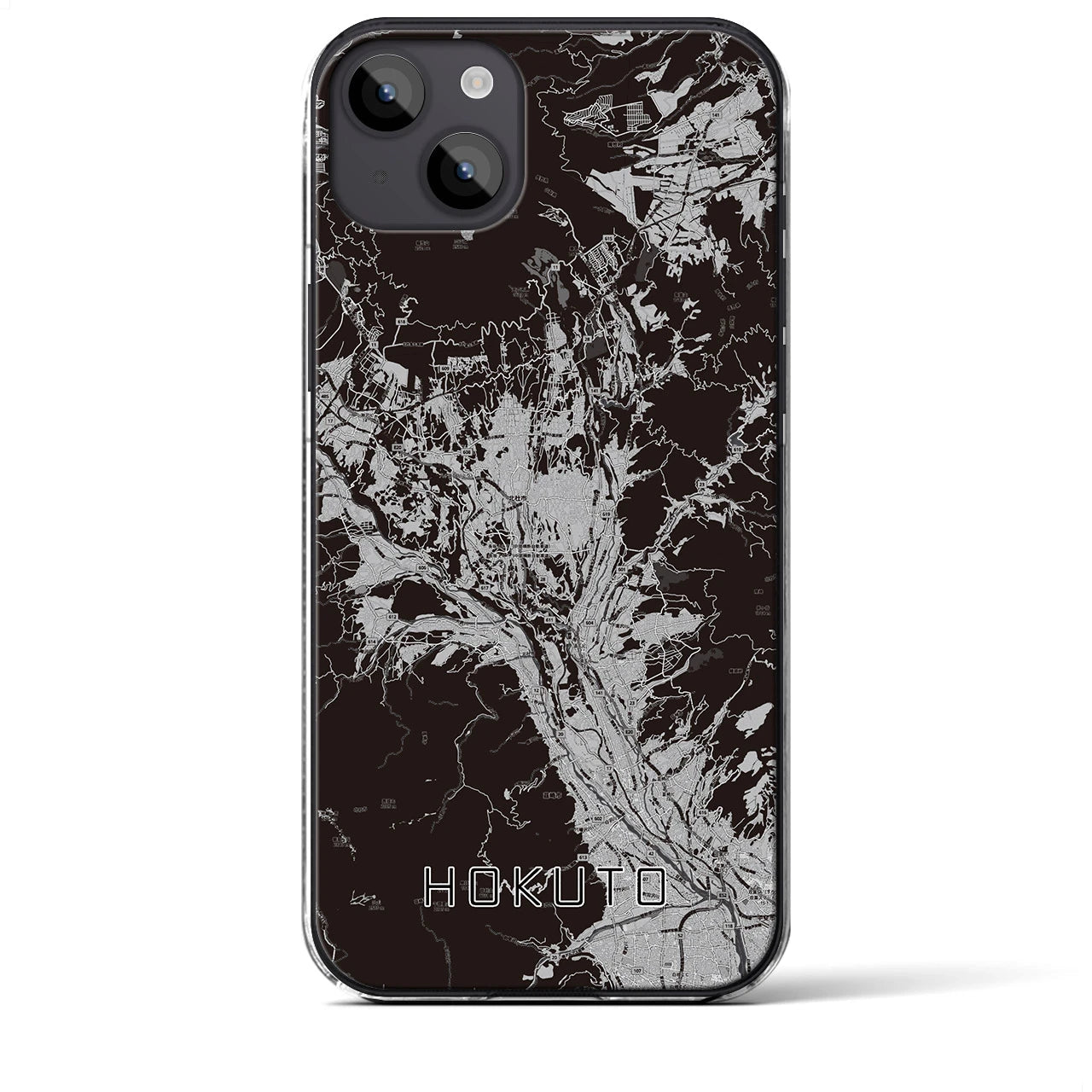 【北杜(山梨県)】地図柄iPhoneケース(クリアタイプ)