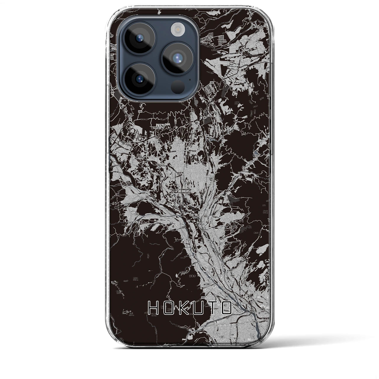 【北杜(山梨県)】地図柄iPhoneケース(クリアタイプ)