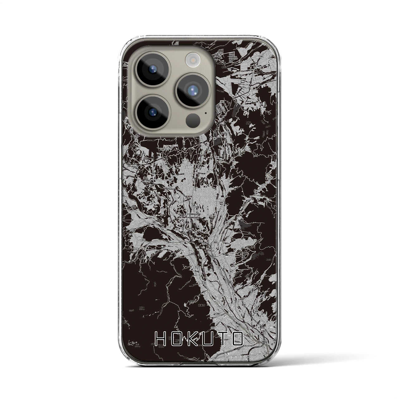 【北杜(山梨県)】地図柄iPhoneケース(クリアタイプ)