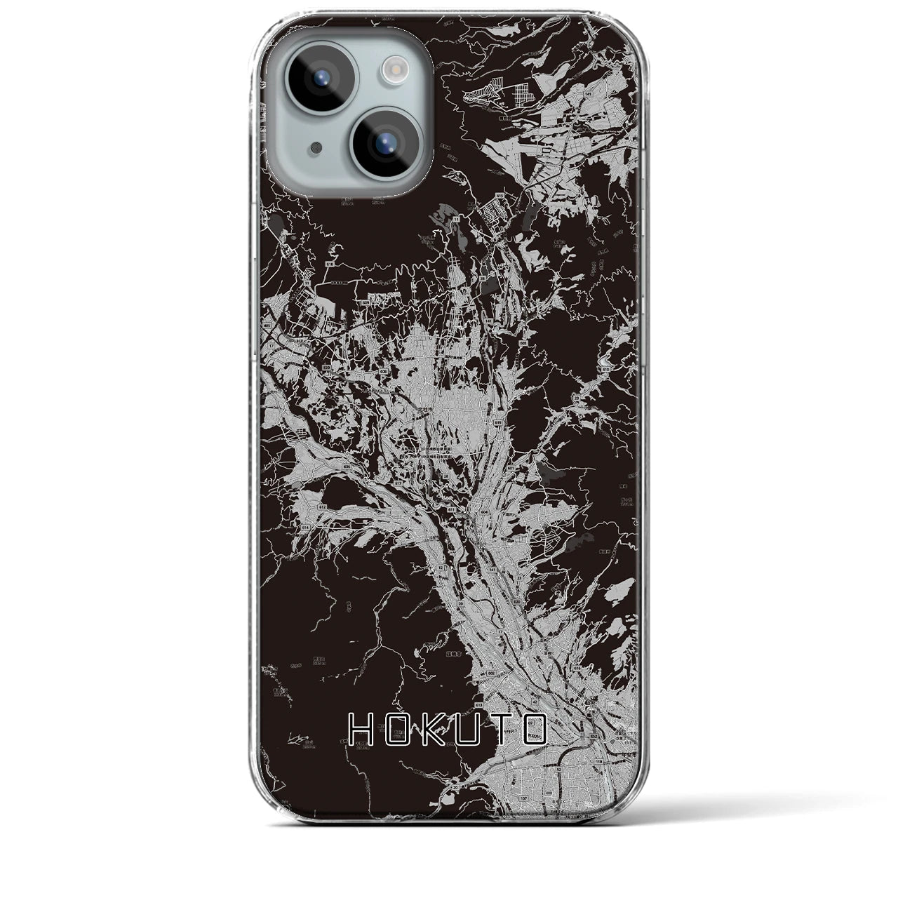 【北杜(山梨県)】地図柄iPhoneケース(クリアタイプ)