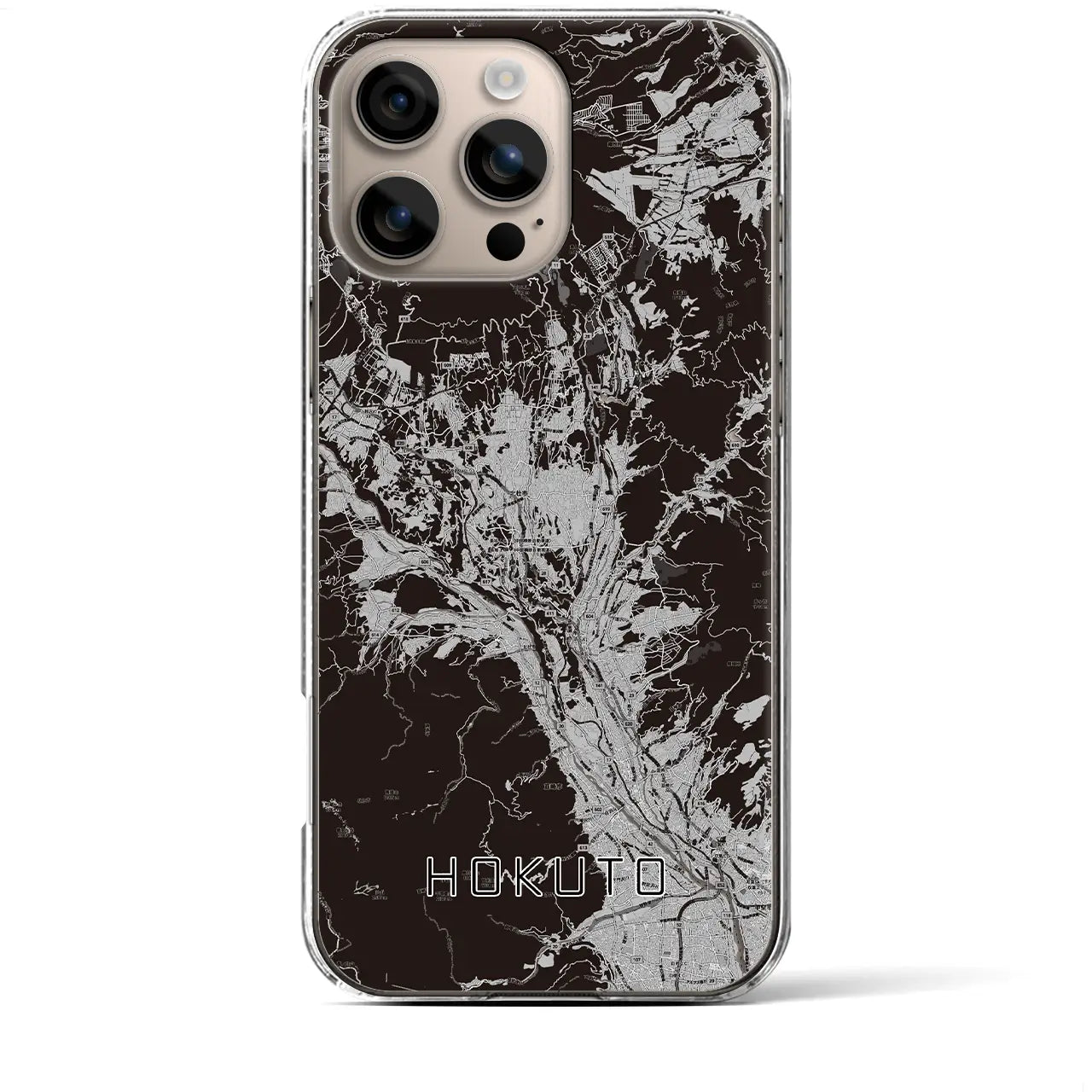 【北杜(山梨県)】地図柄iPhoneケース(クリアタイプ)