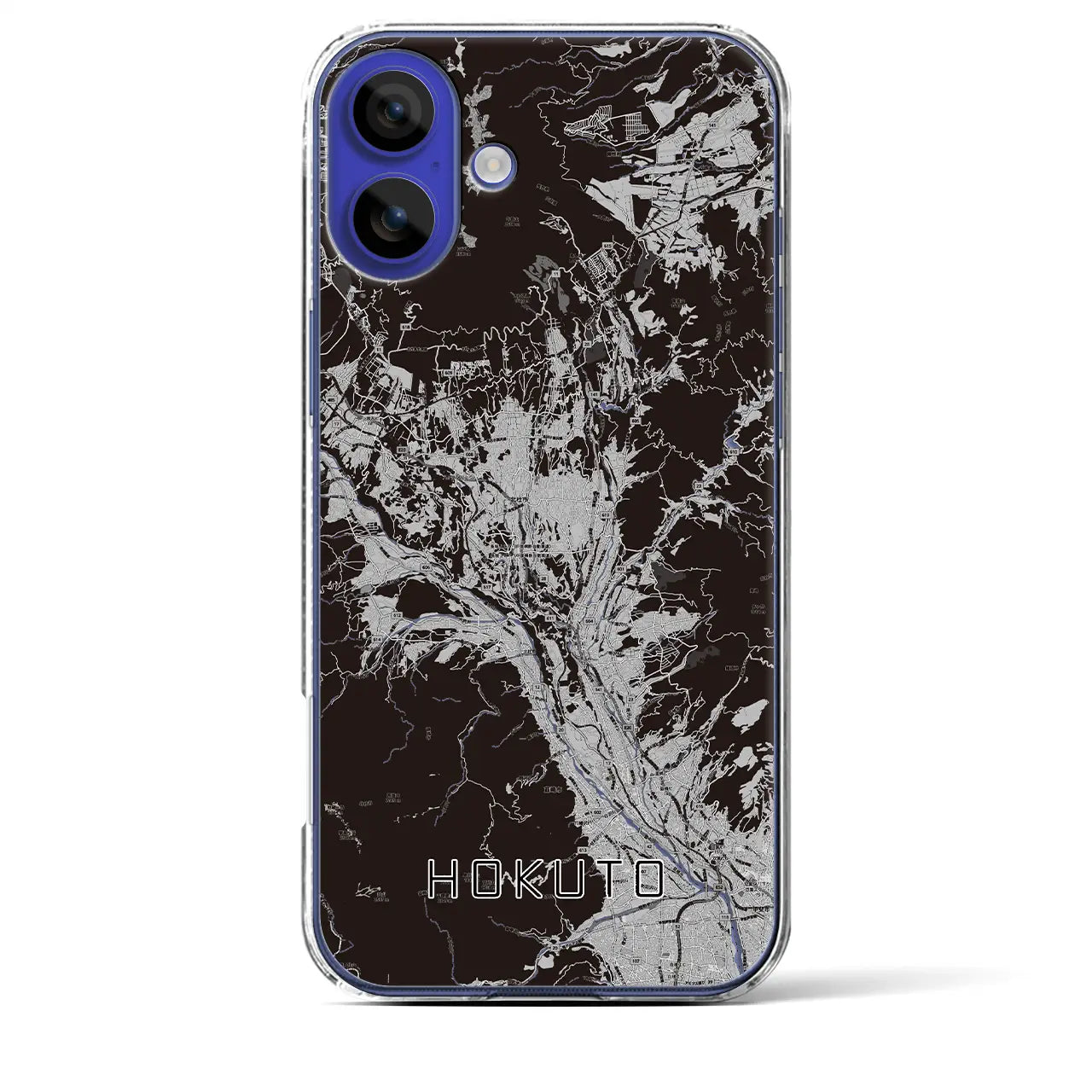 【北杜(山梨県)】地図柄iPhoneケース(クリアタイプ)