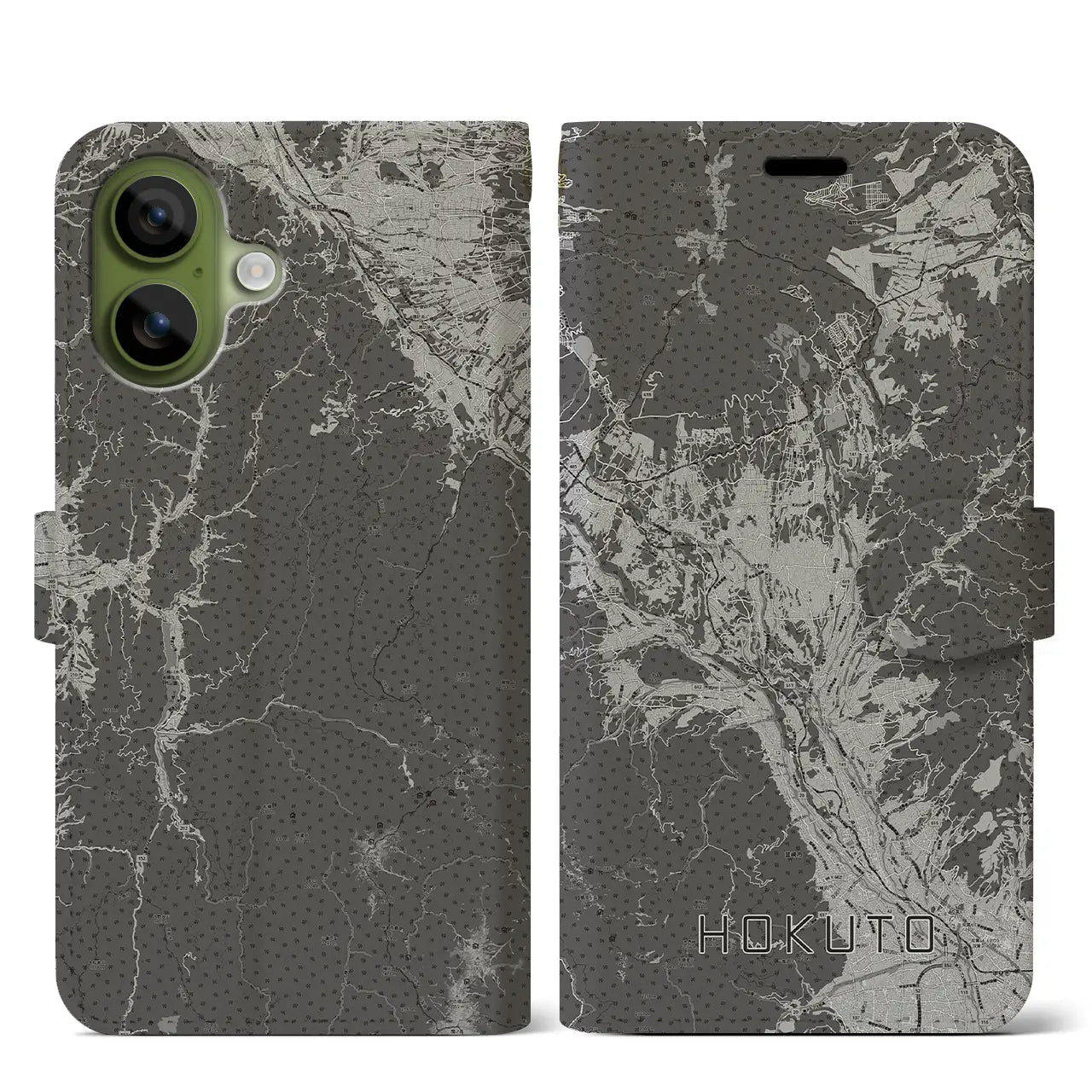 【北杜(山梨県)】地図柄iPhoneケース(手帳タイプ)