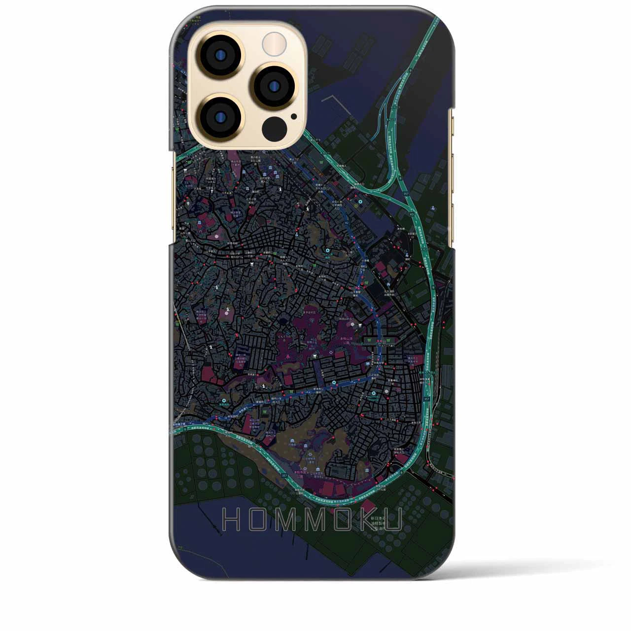 【本牧(神奈川県)】地図柄iPhoneケース(バックカバータイプ)