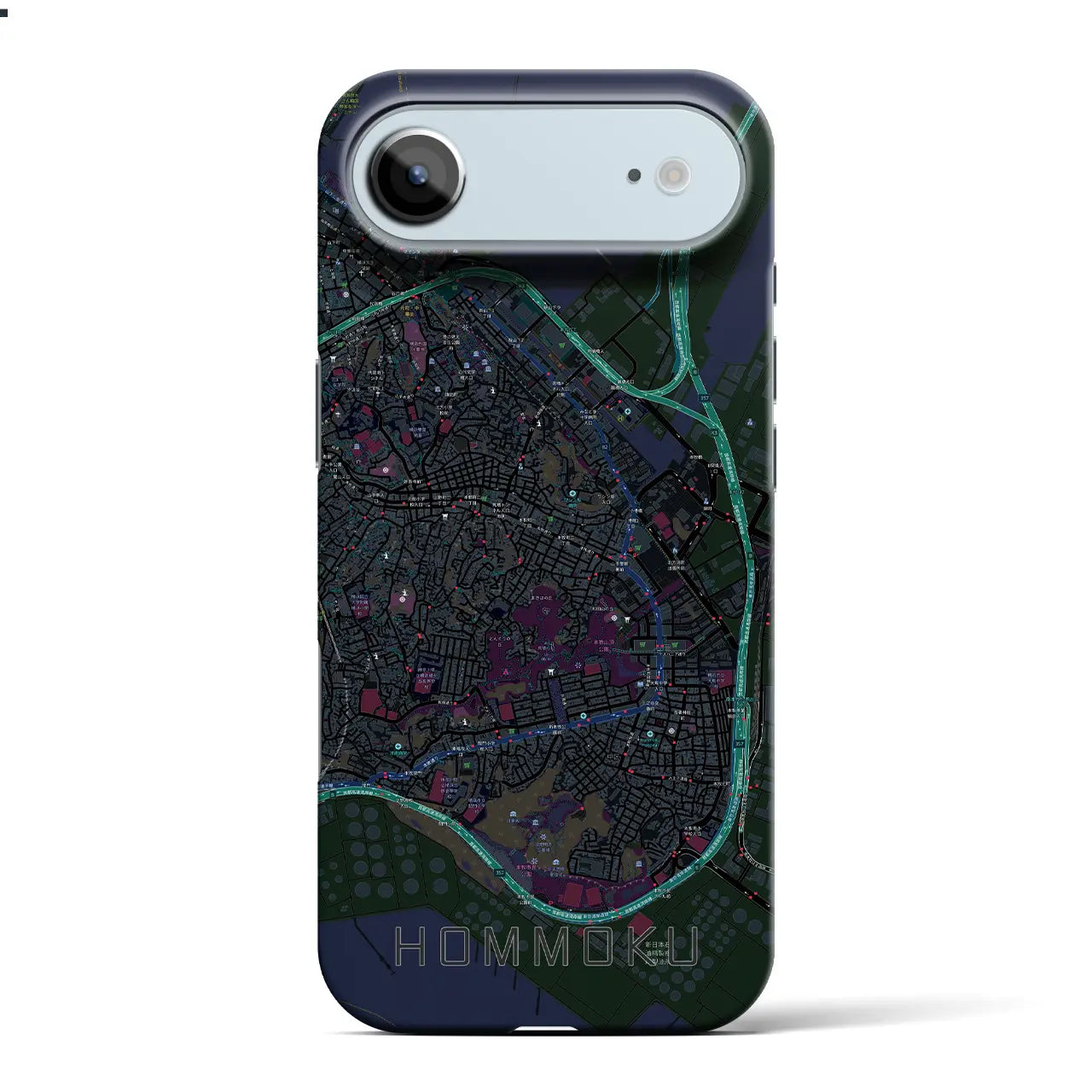【本牧(神奈川県)】地図柄iPhoneケース(バックカバータイプ)