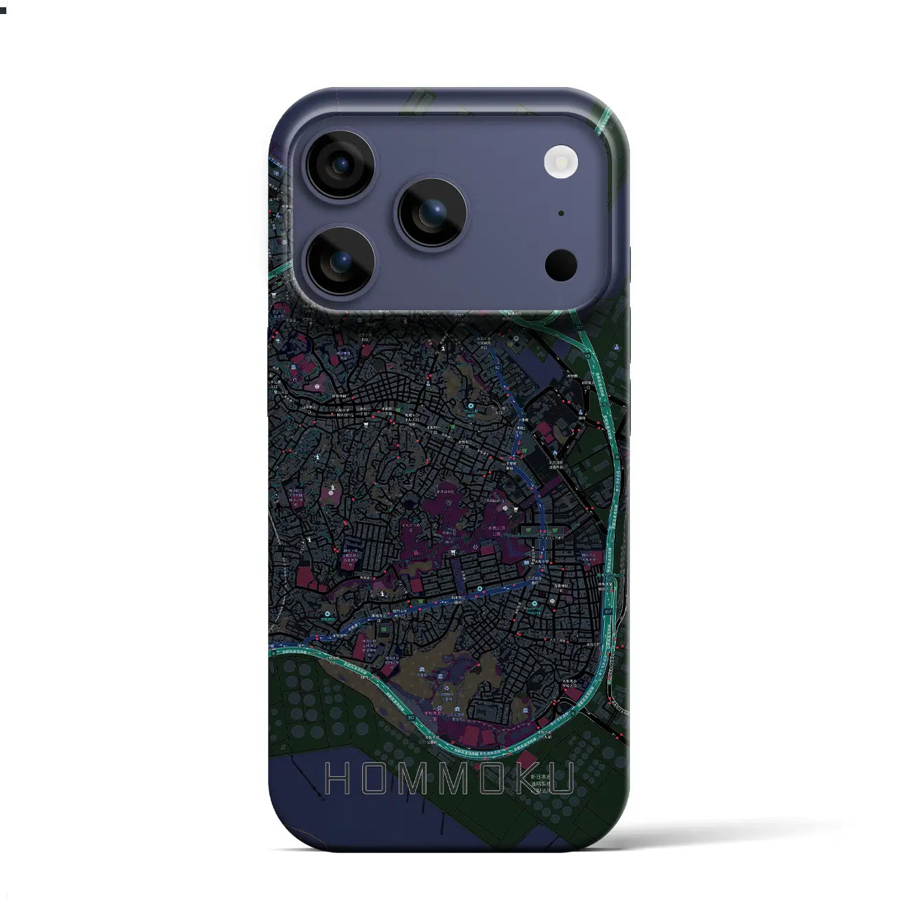 【本牧(神奈川県)】地図柄iPhoneケース(バックカバータイプ)