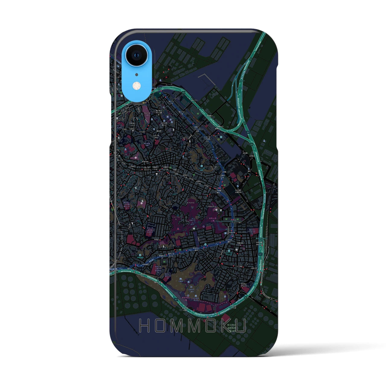 【本牧(神奈川県)】地図柄iPhoneケース(バックカバータイプ)
