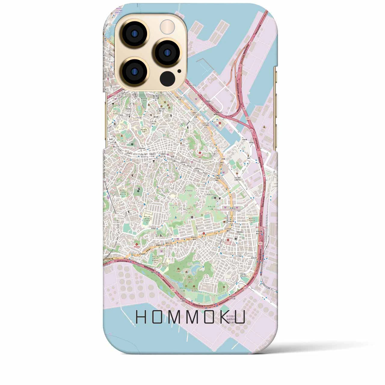 【本牧(神奈川県)】地図柄iPhoneケース(バックカバータイプ)