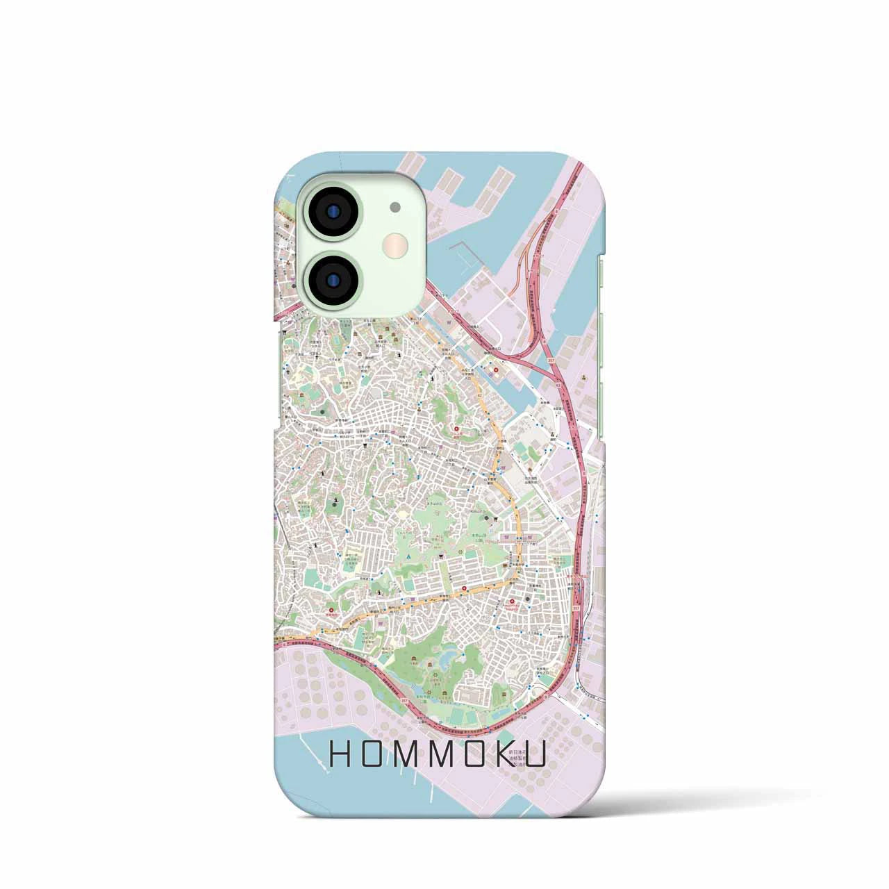 【本牧(神奈川県)】地図柄iPhoneケース(バックカバータイプ)