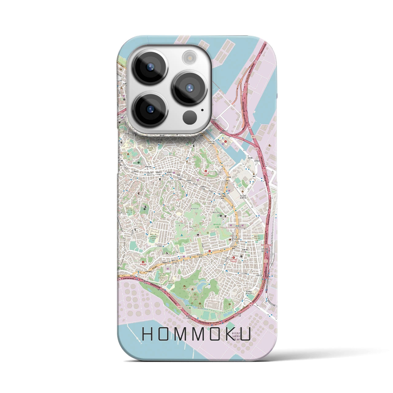 【本牧(神奈川県)】地図柄iPhoneケース(バックカバータイプ)