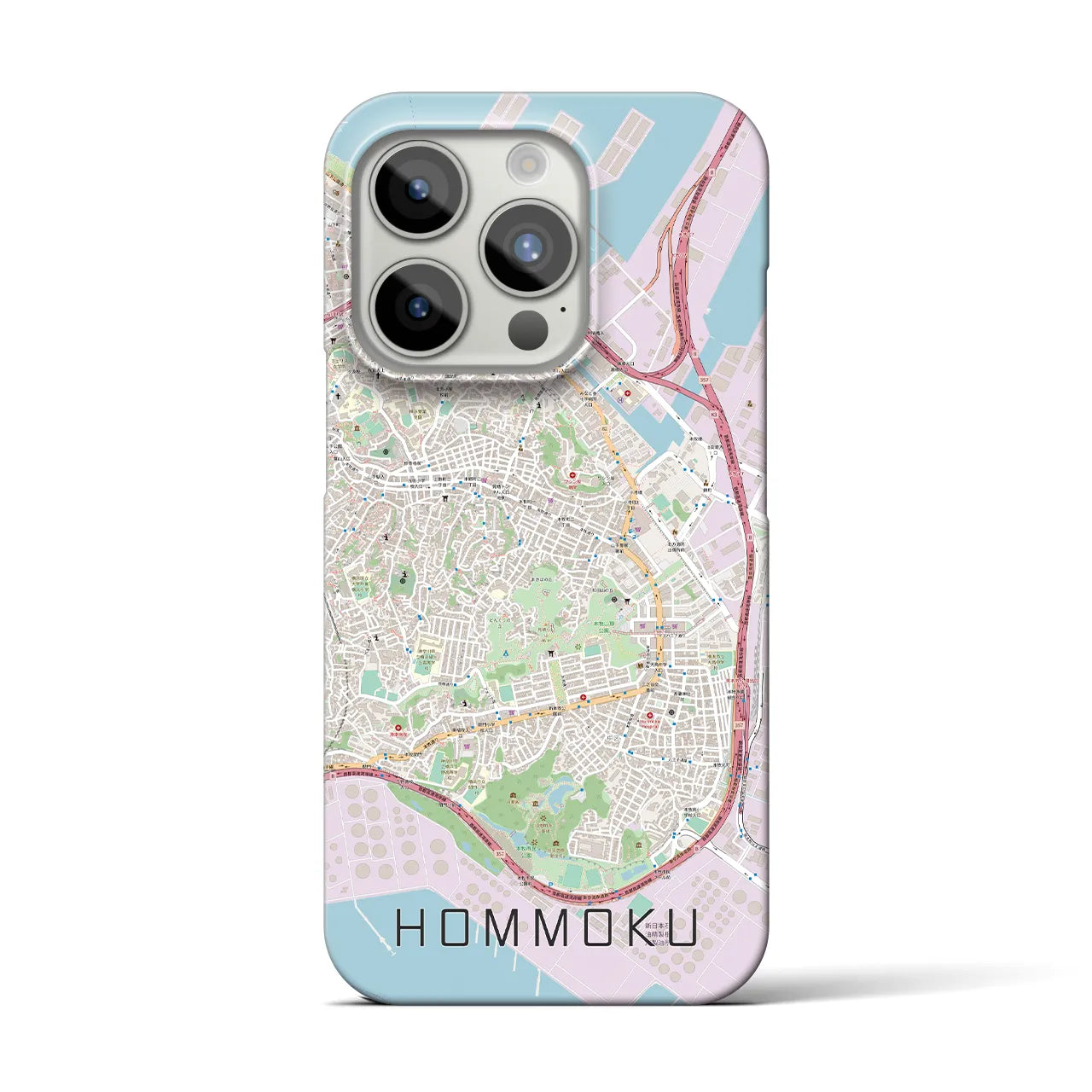 【本牧(神奈川県)】地図柄iPhoneケース(バックカバータイプ)