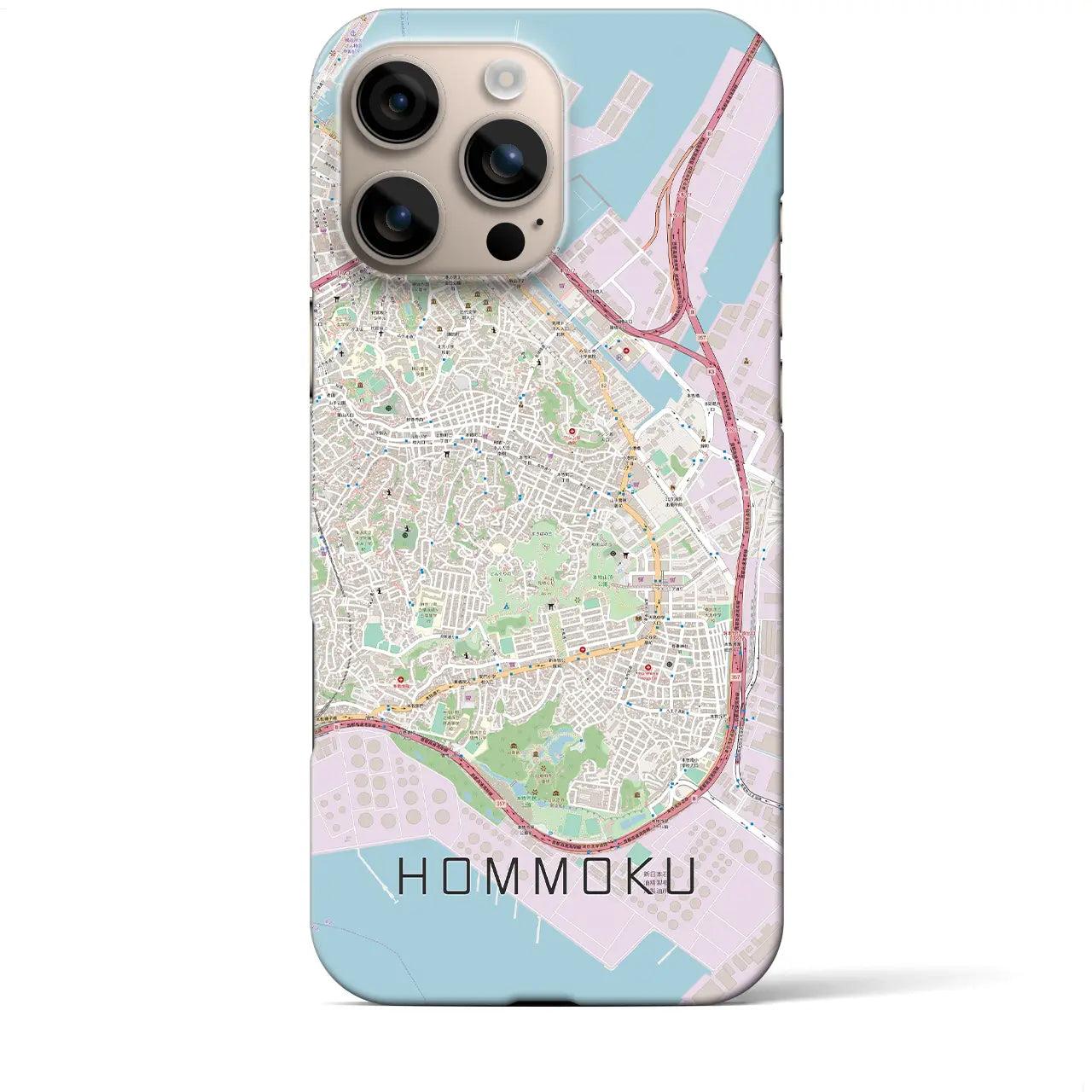 【本牧(神奈川県)】地図柄iPhoneケース(バックカバータイプ)