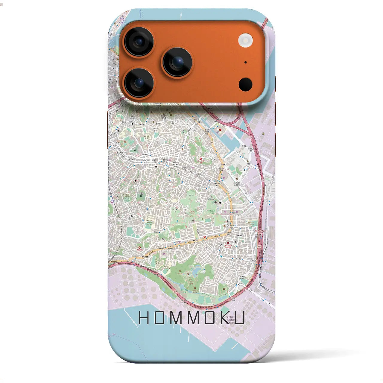 【本牧(神奈川県)】地図柄iPhoneケース(バックカバータイプ)