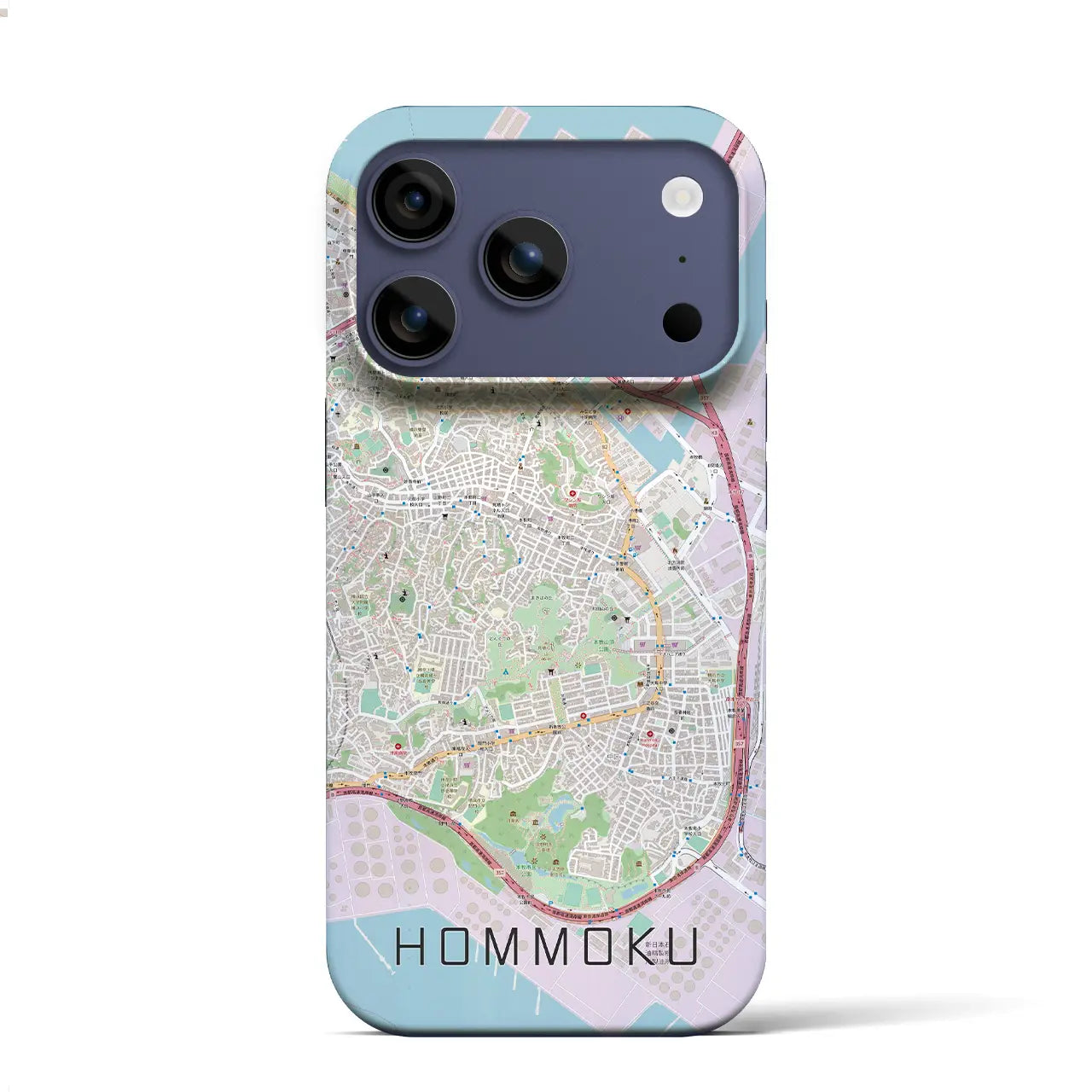 【本牧(神奈川県)】地図柄iPhoneケース(バックカバータイプ)