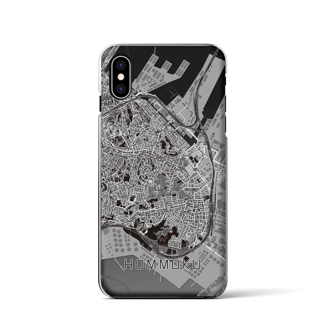 【本牧(神奈川県)】地図柄iPhoneケース(クリアタイプ)