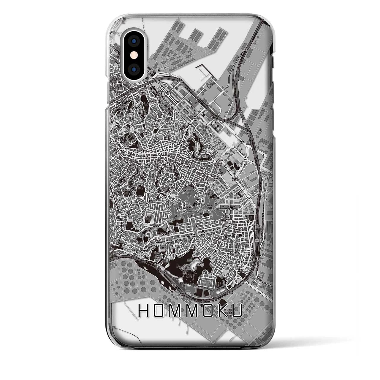 【本牧(神奈川県)】地図柄iPhoneケース(クリアタイプ)