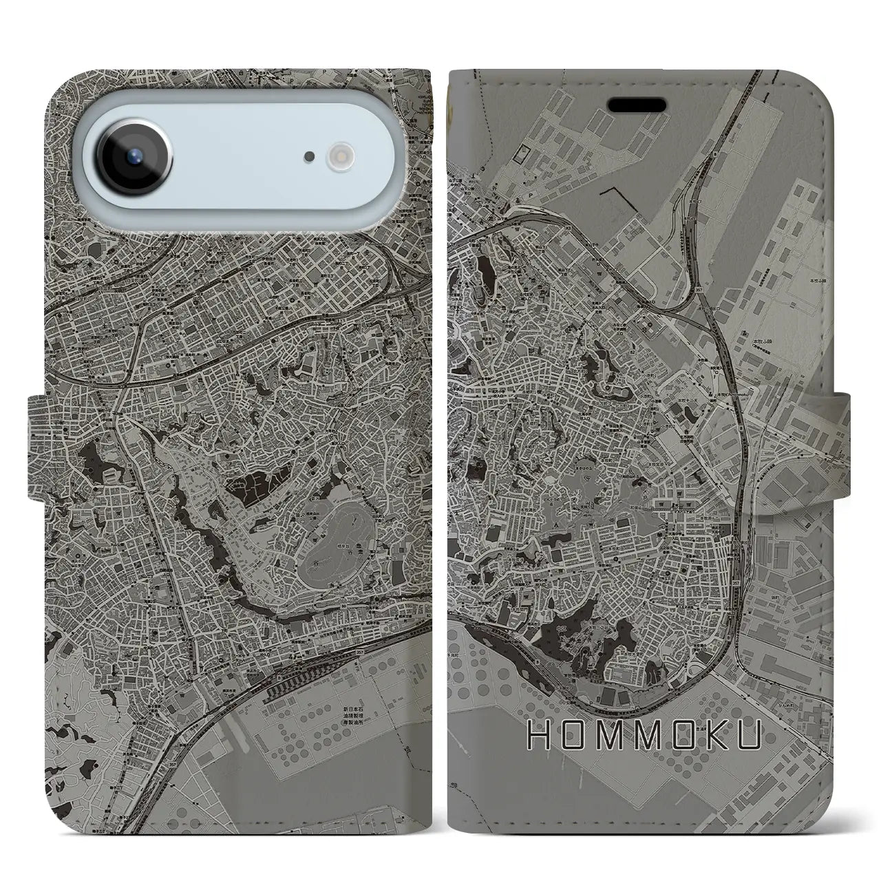 【本牧(神奈川県)】地図柄iPhoneケース(手帳タイプ)