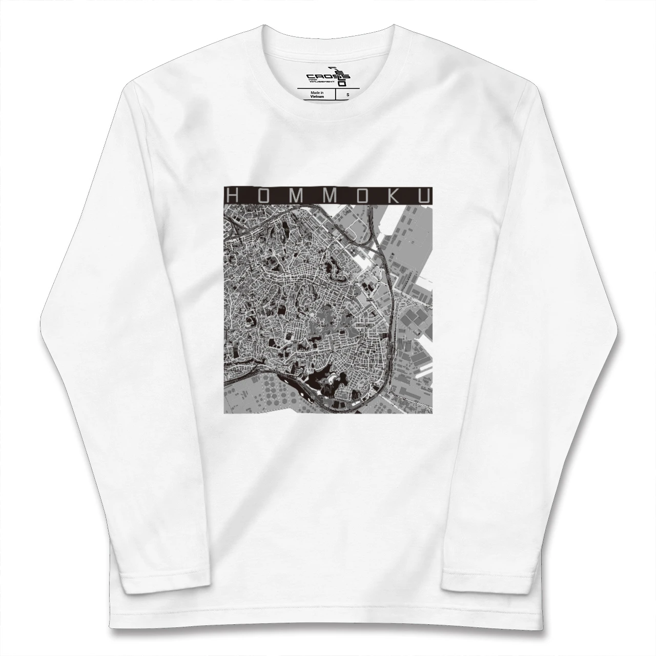 【本牧(神奈川県)】地図柄ロングスリーブTシャツ