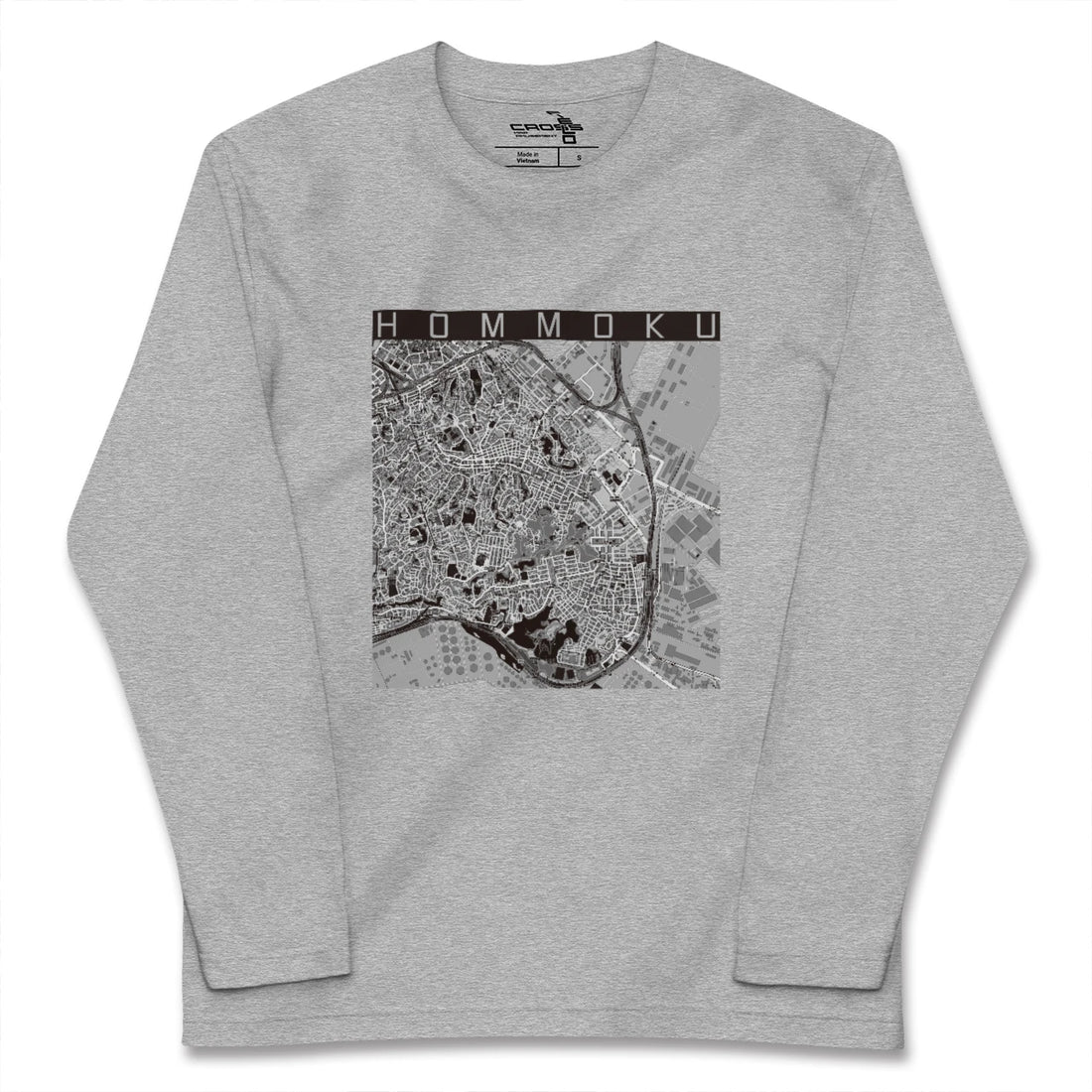 【本牧(神奈川県)】地図柄ロングスリーブTシャツ