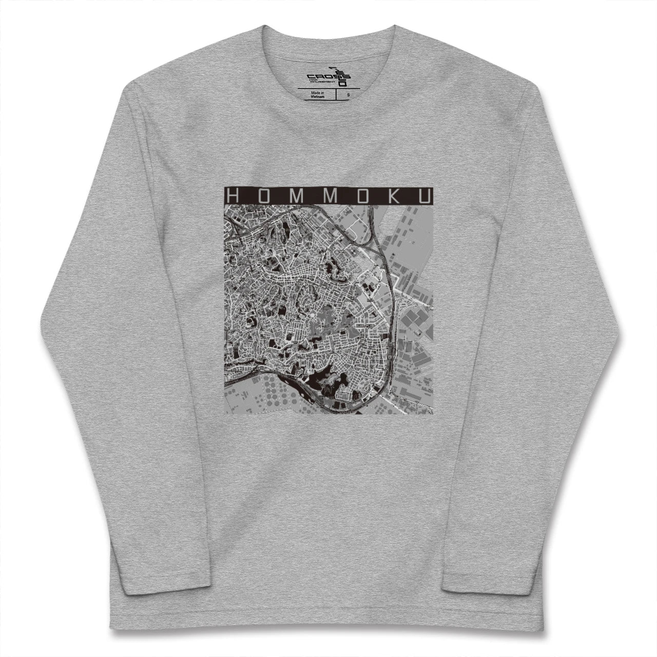 【本牧(神奈川県)】地図柄ロングスリーブTシャツ