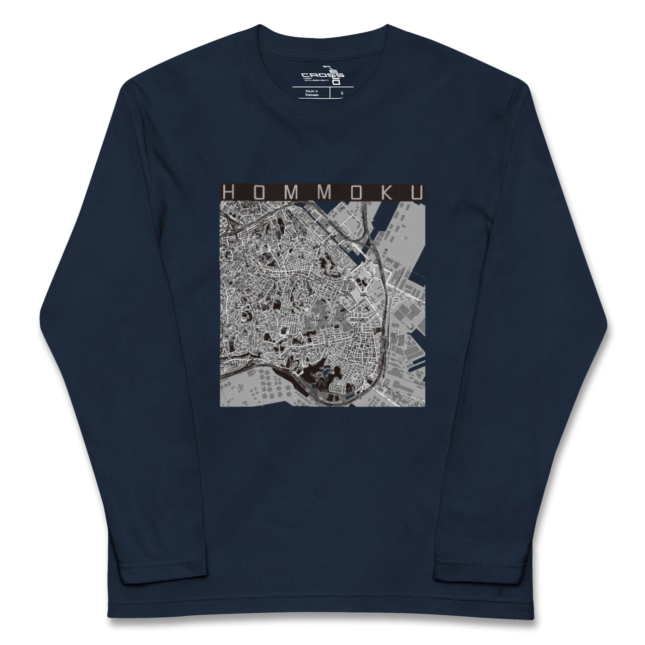 【本牧(神奈川県)】地図柄ロングスリーブTシャツ