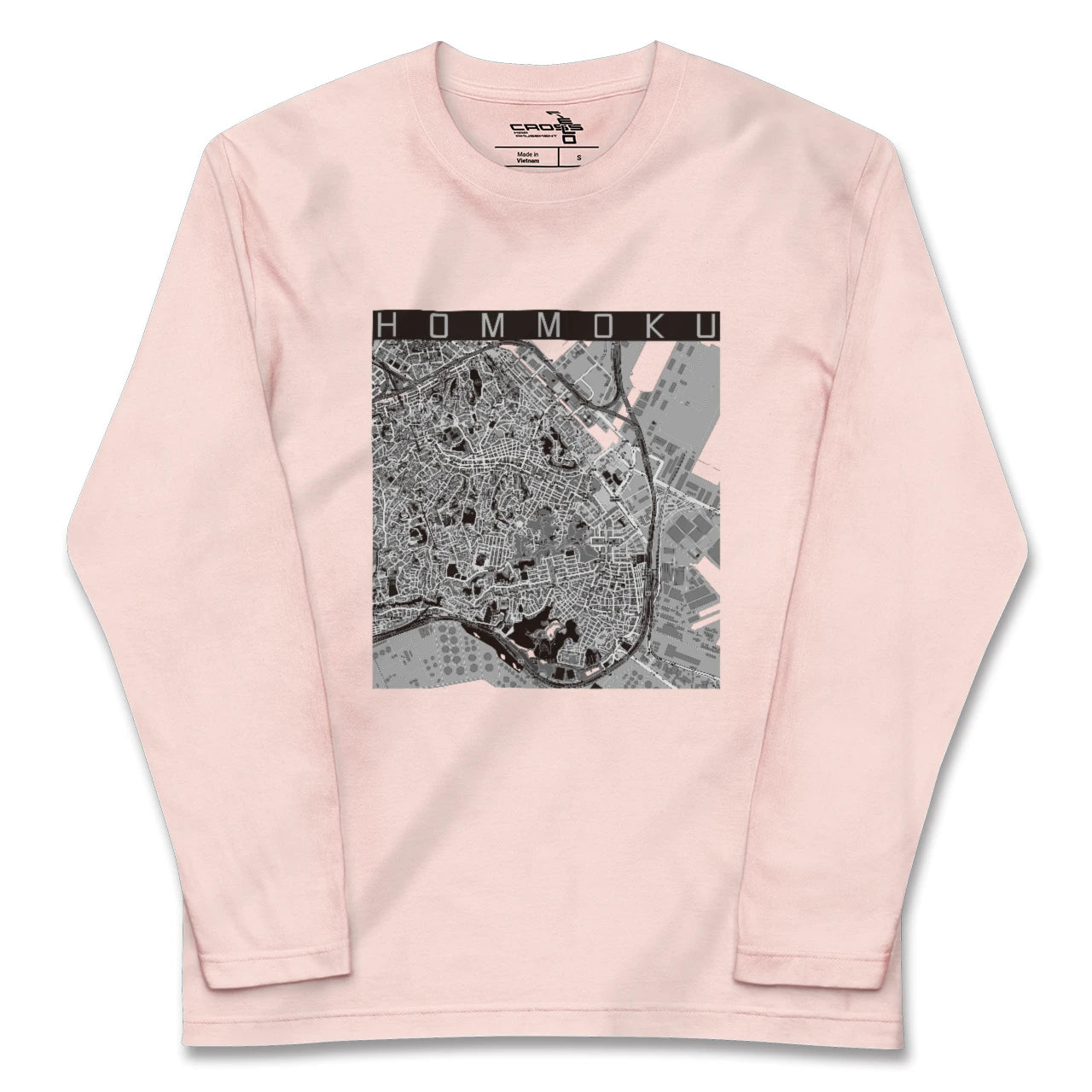 【本牧(神奈川県)】地図柄ロングスリーブTシャツ