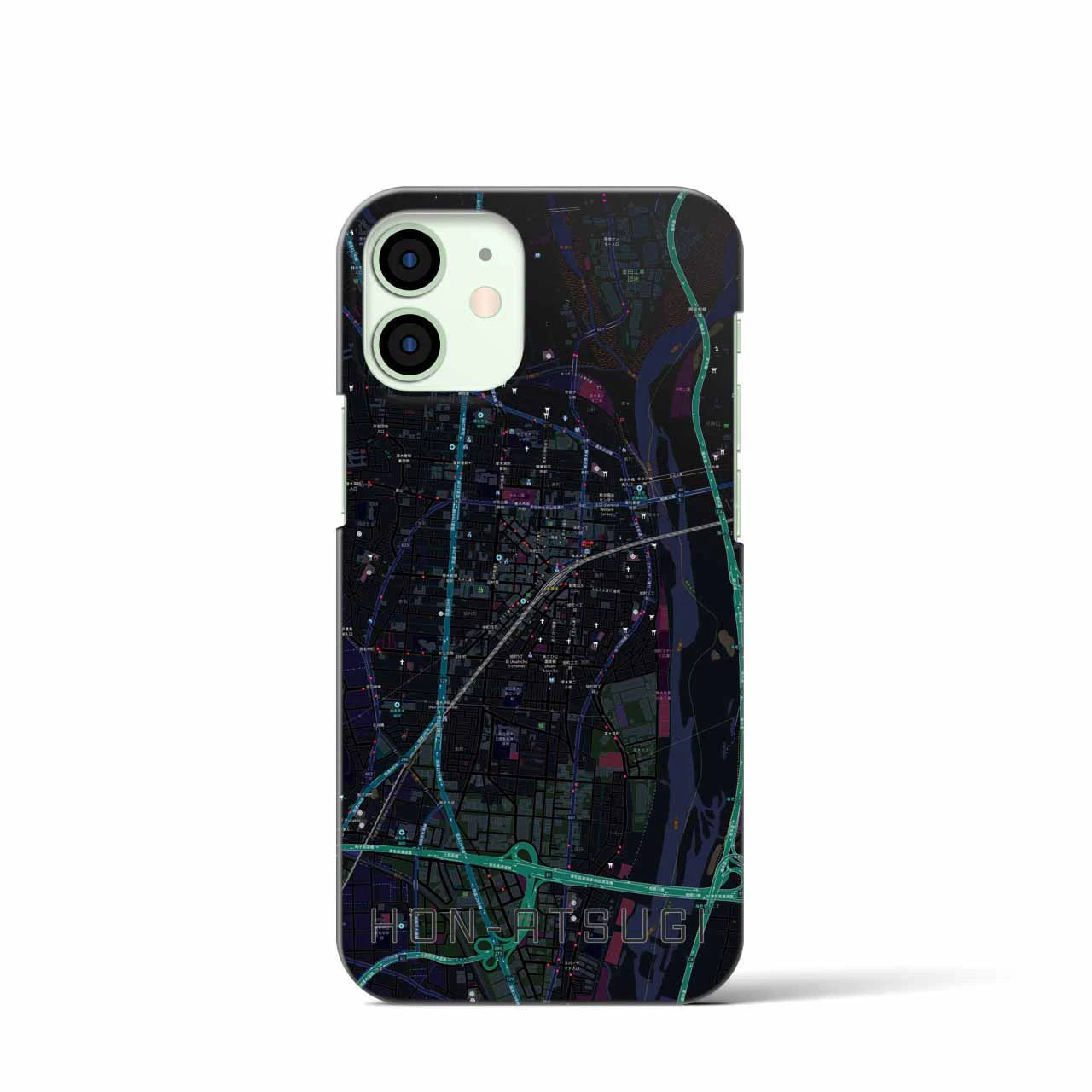 【本厚木(神奈川県)】地図柄iPhoneケース(バックカバータイプ)