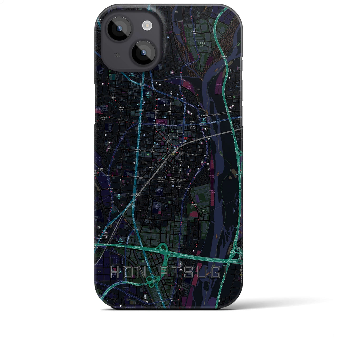 【本厚木(神奈川県)】地図柄iPhoneケース(バックカバータイプ)