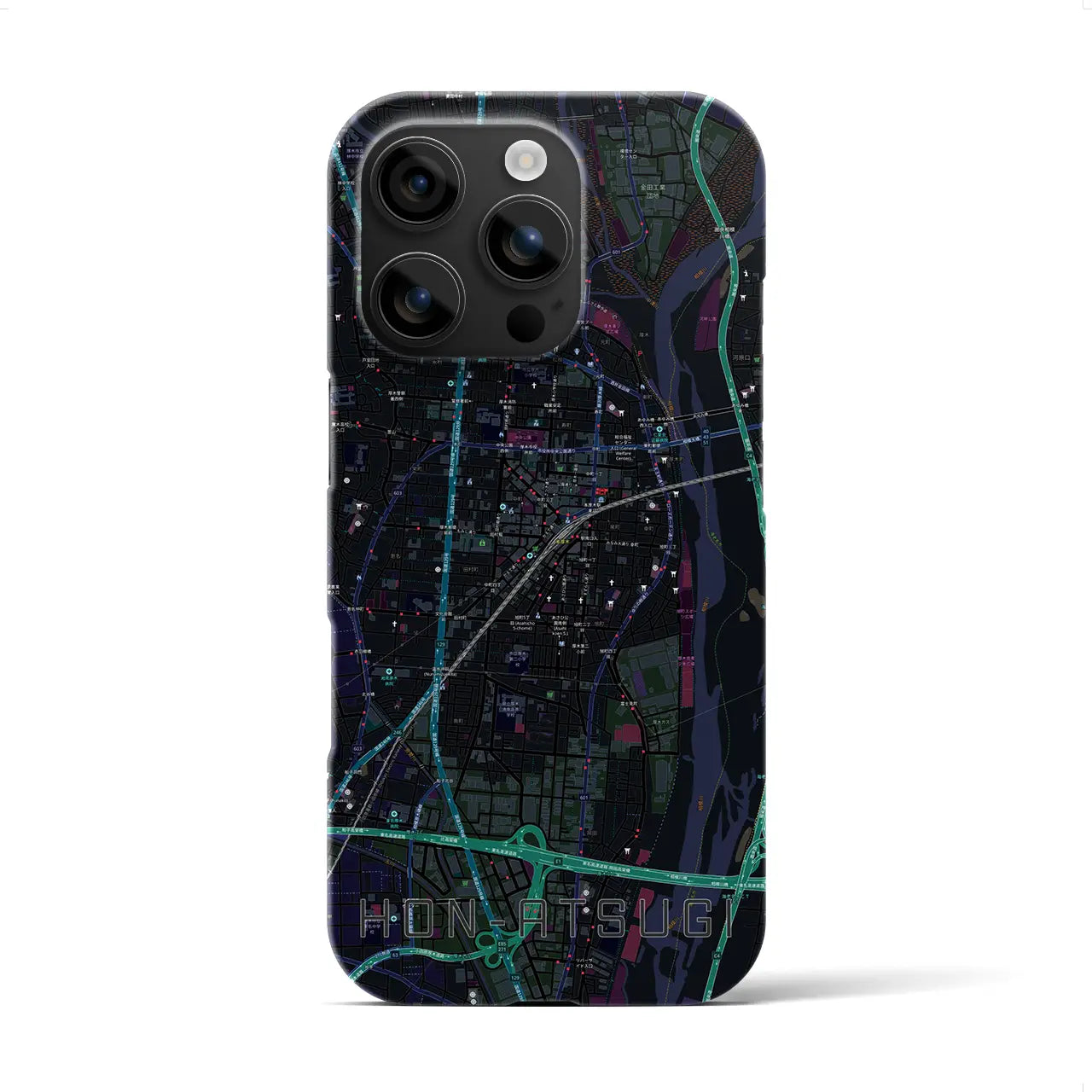 【本厚木(神奈川県)】地図柄iPhoneケース(バックカバータイプ)