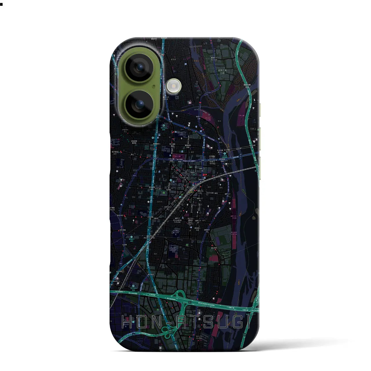 【本厚木(神奈川県)】地図柄iPhoneケース(バックカバータイプ)